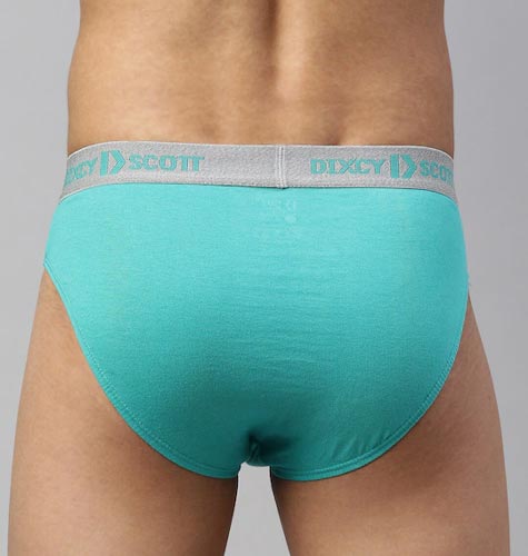 Men Teal Blue Solid Pure Cotton Basic Briefs